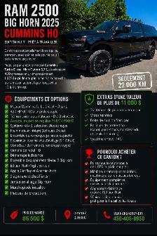 Dodge Ram 2500 Diesel 2025 seulement 22Km