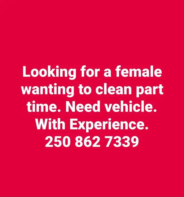 CLEANING JOB PART TIME