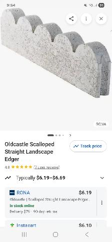 Old castle Scalloped Straight Landscape Edger For Sale - Photo 3