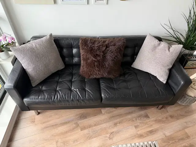 Black leather couch
