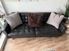 Black leather couch