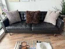 Black leather couch - Photo 4