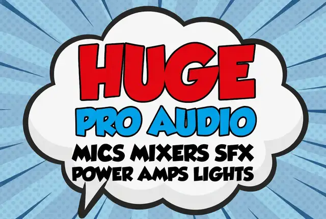 PRO AUDIO MICS MIXERS SFX POWER AMPS LIGHTS 5000 sq ft 9000  p