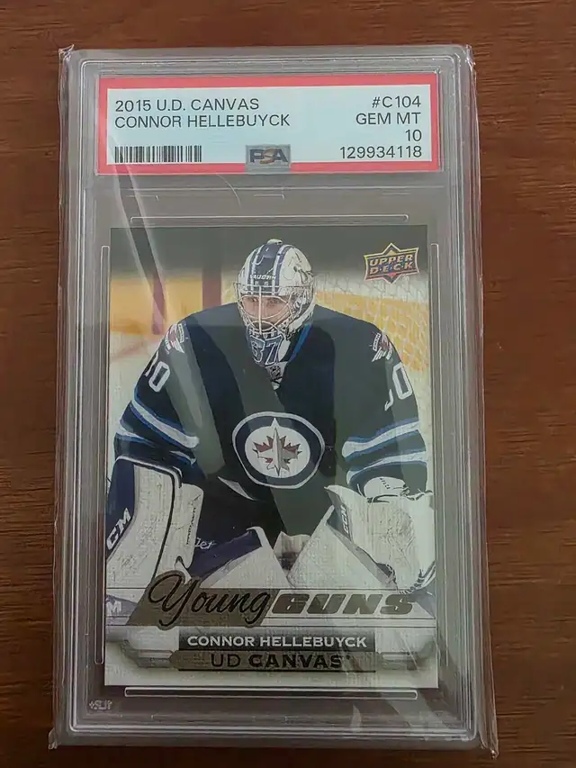 Winnipeg Jets Connor Hellebuyck Young Guns Canvas PSA 10