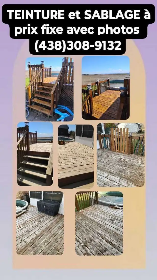 teinture de patio a prix fixe avec photos