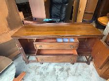Free delivery antique Vintage Wood Sideboard Buffet - Photo 3