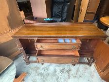 Free delivery antique Vintage Wood Sideboard Buffet - Photo 4