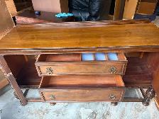 Free delivery antique Vintage Wood Sideboard Buffet - Photo 6