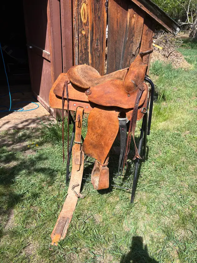 Full roughout roping saddle