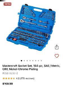 Master craft 184 piece socket set.