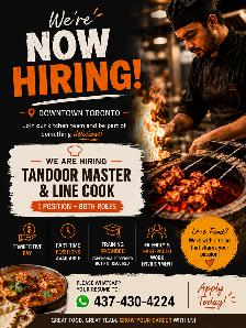 Hiring Tandoor Master & Line Cook – Part-Time | Downtown