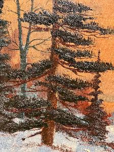 Beautiful Large Winter Scene Hand-Painted On Canvas Painting - Photo 8
