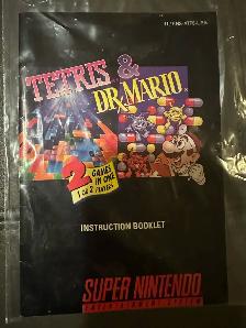 Super Nintendo 2 in 1 game..Tetris/ Dr Mario/Book Included - Photo 5