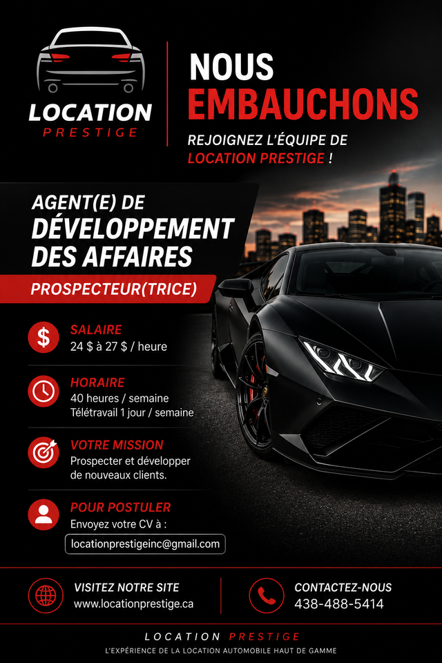 AGENT(E) DE DÉVELOPPEMENT DES AFFAIRES / PROSPECTEUR(TRICE)