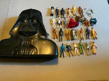 Star Wars vintage figures with Darth Vader carry case & weapons