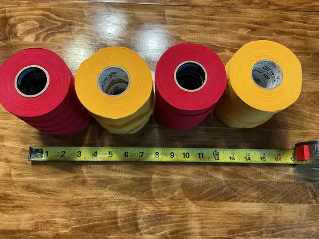 New 10 Rolls of Red & 10 Rolls of Yellow Sports Hockey Tape !