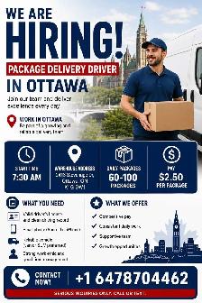 Hiring Package Delivery Driver in Ottawa