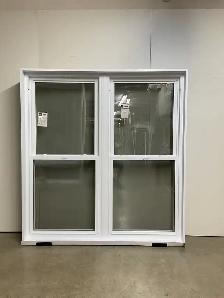 10687JGP Fenêtre Jumelée PVC 2 sect Guillotine double 64 x 68 - Photo 2