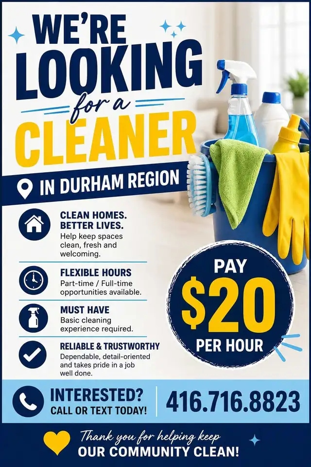 Cleaner Required for Durham