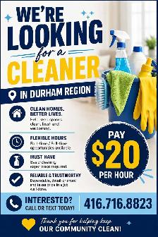 Cleaner Required for Durham