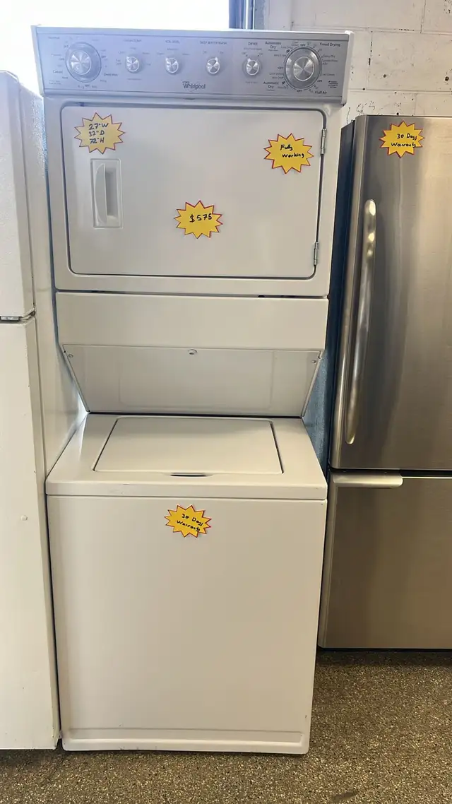 Whirlpool 27" Stacked Laundry Center-30-Day Warranty