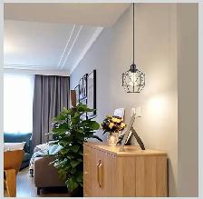 2 Black Industrial Vintage Farmhouse 7"Metal Cage Pendant Light - Photo 5