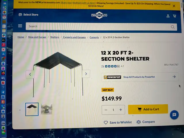 Section Carport/Shelters (Two)-10x20 and 12x20