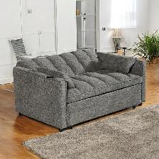 New Sleeper Sectional Sofa In Fabric Upholstery - Grey Clearance - Photo 2