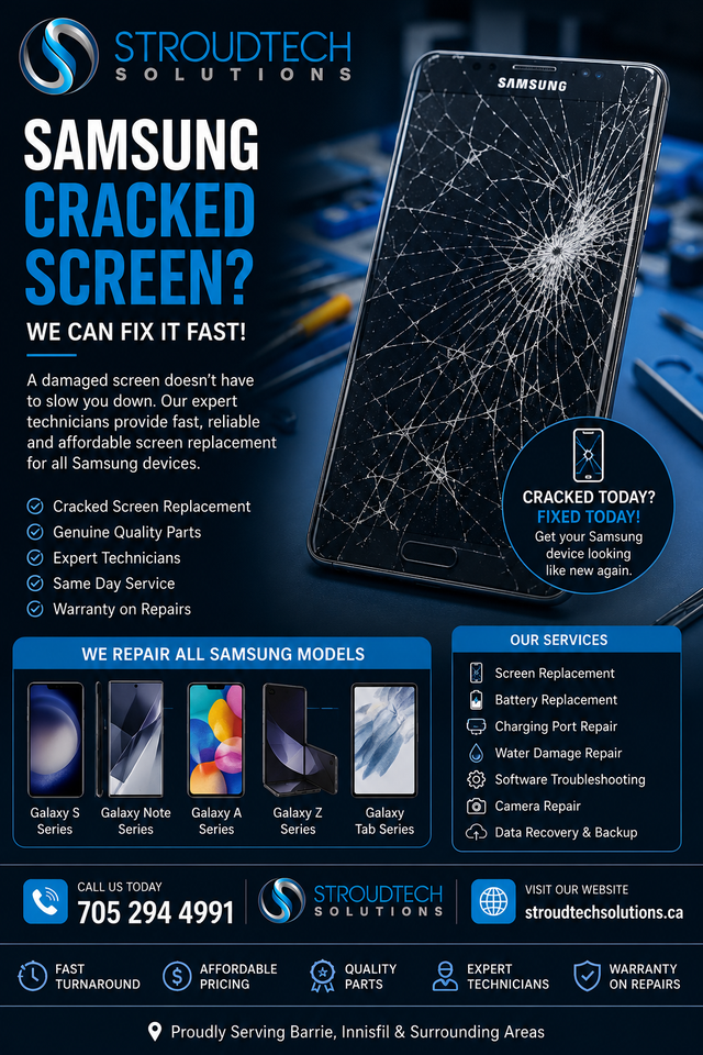 SAMSUNG CRACKED SCREEN REPAIR | BARRIE & INNISFIL