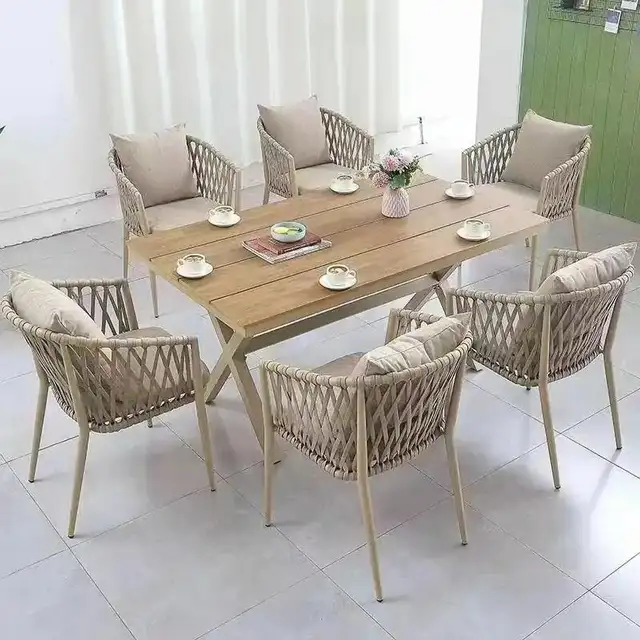 Brand New 7pcs Aluminum Teak Patio Dining Set Special $1599