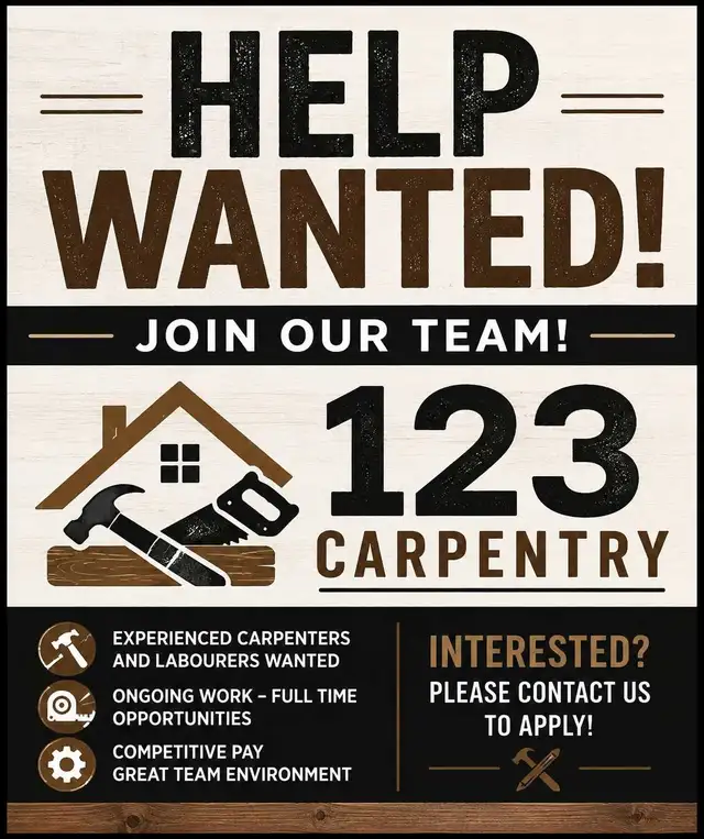 Full time back framing position available.