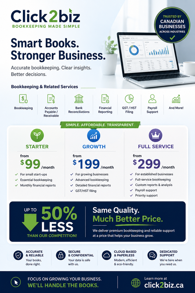 Accounting and Bookkeeping Services  in Canada