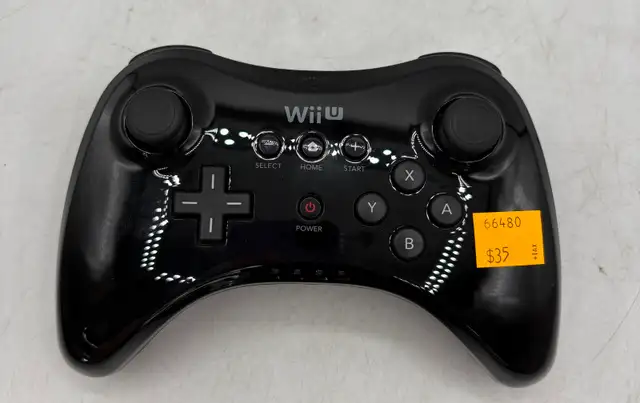 Nintendo Wii U Black Pro Controller - No Charging Wire