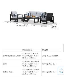 Outdoor patio 4 piece conversation set - Photo 7