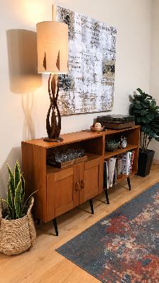 Mid century. TEAK TECK. Buffet, bibliothèque, bahut disques viny