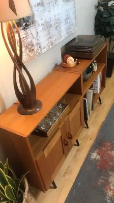 Mid century. TEAK TECK. Buffet, bibliothèque, bahut disques viny - Photo 2