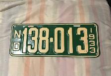 1933 North Dakota license plate