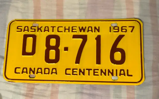 1967 Saskatchewan license plate  Centennial