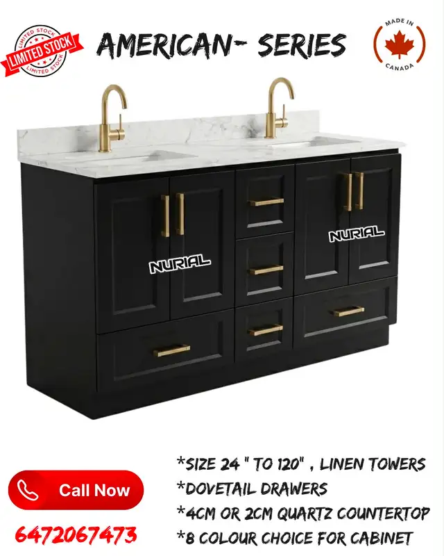 Black Vanity, Kitchen Cabinet, Countertop, Mirror