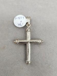 18k White Gold Pendants, Cross with Diamonds, Sapphires - Photo 3