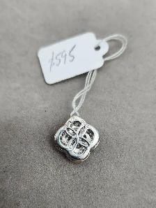 18k White Gold Pendants, Cross with Diamonds, Sapphires - Photo 5
