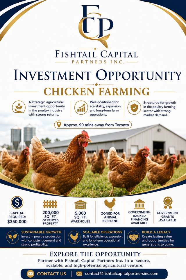 Investment Opportunity (Chicken Farm) Ontario