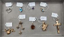 10k Gold Pendants: Citrine, Aquamarine, Amethyst, Diamond, Cross