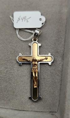 10k Gold Pendants: Citrine, Aquamarine, Amethyst, Diamond, Cross - Photo 2