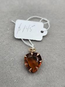 10k Gold Pendants: Citrine, Aquamarine, Amethyst, Diamond, Cross - Photo 4
