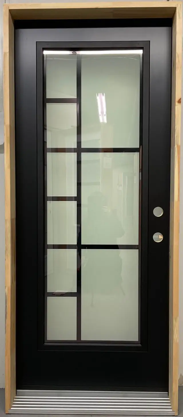 1447PSM Porte d’acier 34″G Noire Sablé tige noir 23×65
