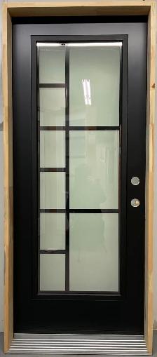 1447PSM Porte d’acier 34″G Noire Sablé tige noir 23×65