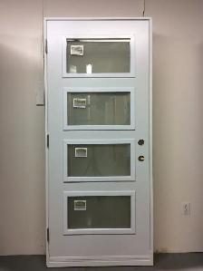 1146PSM Porte d’acier 34″D Blanche Verre sablé 23×12 - Photo 2