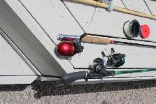 Fishing rods and tackle box.