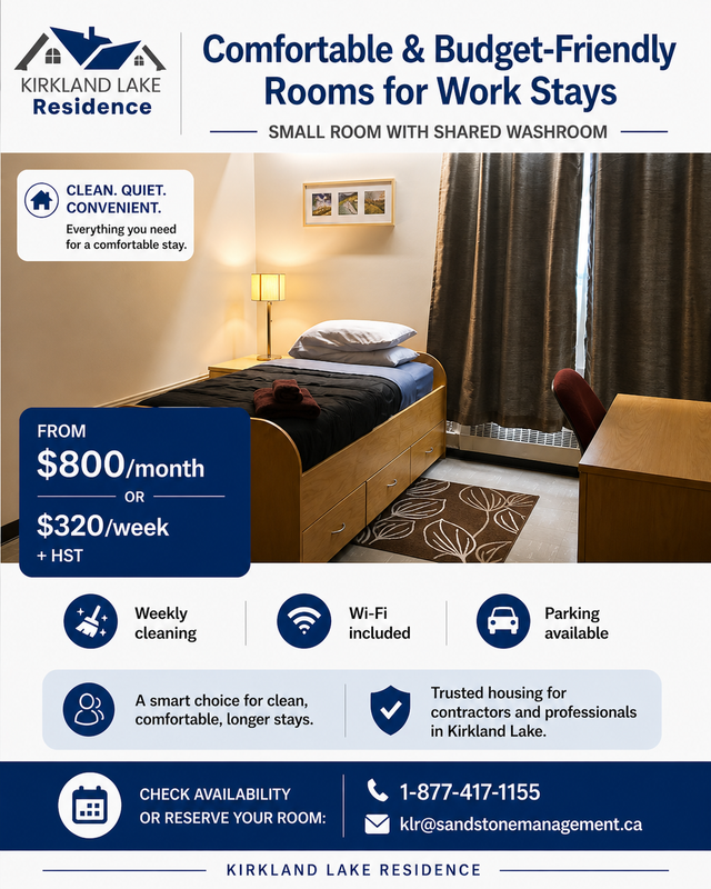 Affordable Furnished Room for Contractors | From $320/Week